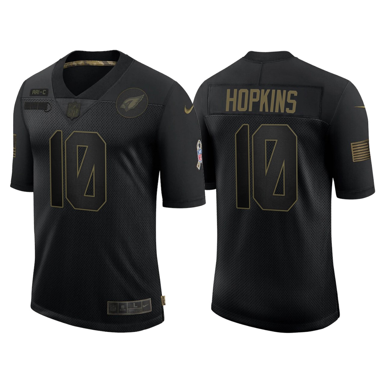 Men's Arizona Cardinals #10 DeAndre Hopkins Black NFL 2020 Salute To Service Limited Stitched Jersey